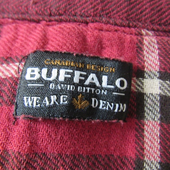 Buffalo David Bitton Mens Red Plaid Button Down Shirt XXL Classic Regular Fit - Picture 8 of 10
